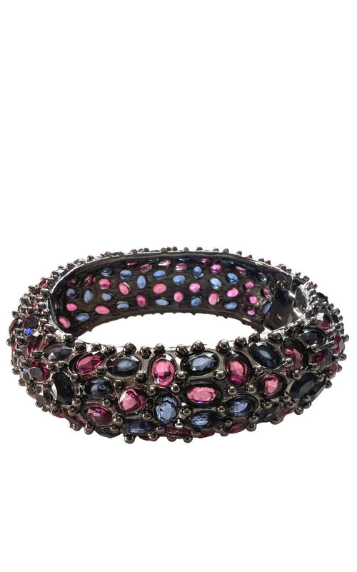 BCBGMAXAZRIA Multifaceted Purple Crystals Cuff Bracelet - Runway Catalog