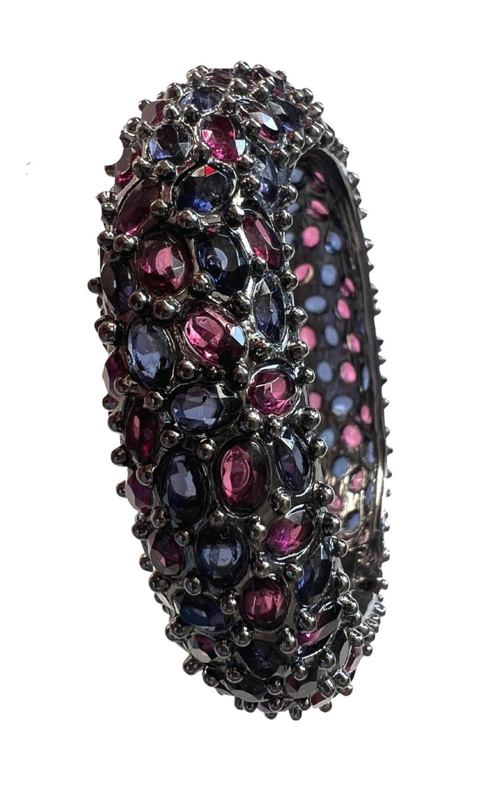 BCBGMAXAZRIA Multifaceted Purple Crystals Cuff Bracelet - Runway Catalog