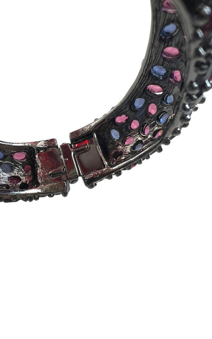 BCBGMAXAZRIA Multifaceted Purple Crystals Cuff Bracelet - Runway Catalog