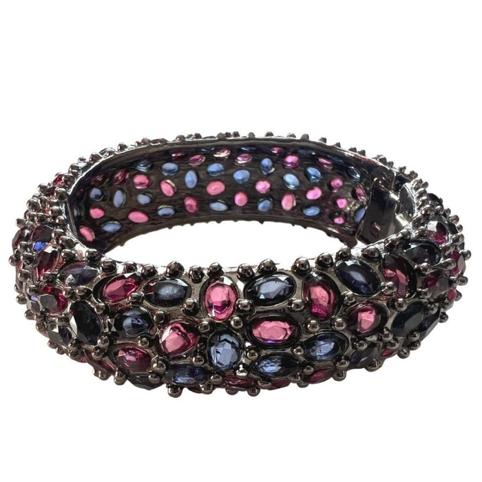 BCBGMAXAZRIA Multifaceted Purple Crystals Cuff Bracelet - Runway Catalog