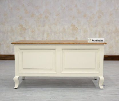 Mumbai Solid Wood Storage Trunk Box - Trunks & Cabinets - Furniselan-Frosty-White