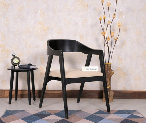 Muse Sheesham Wood Arm Chair - Dining Chair - Furniselan - Black-Finish