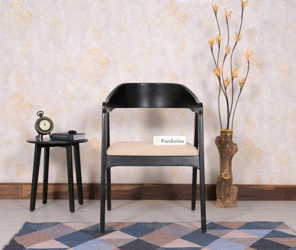 Muse Sheesham Wood Arm Chair - Dining Chair - Furniselan - Black-Finish