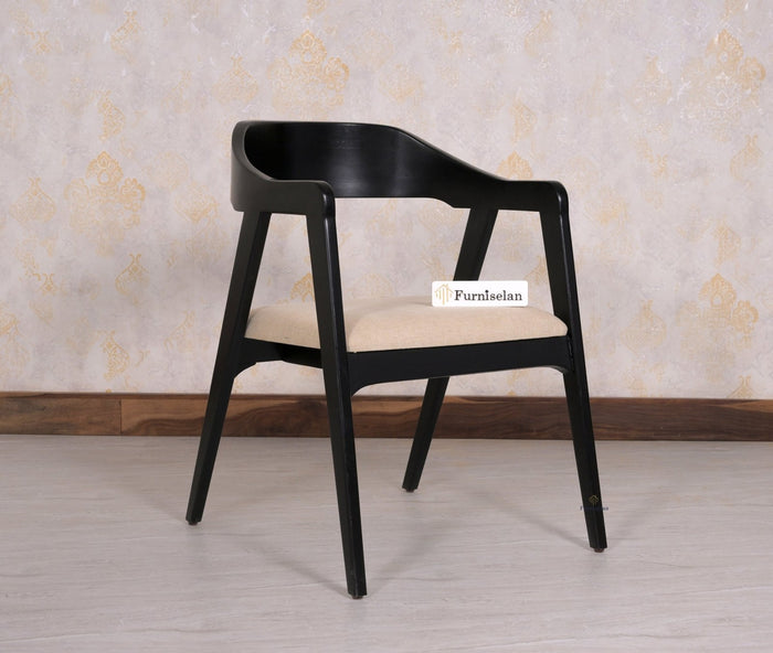 Muse Sheesham Wood Arm Chair - Dining Chair - Furniselan - Black-Finish