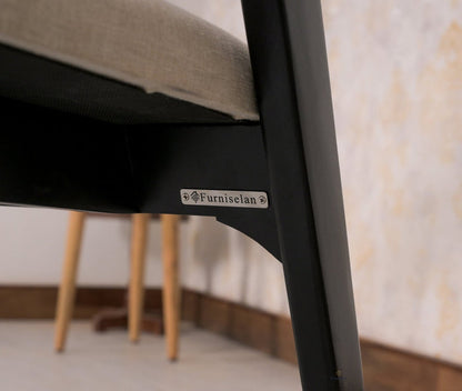 Muse Sheesham Wood Arm Chair - Dining Chair - Furniselan - Black-Finish