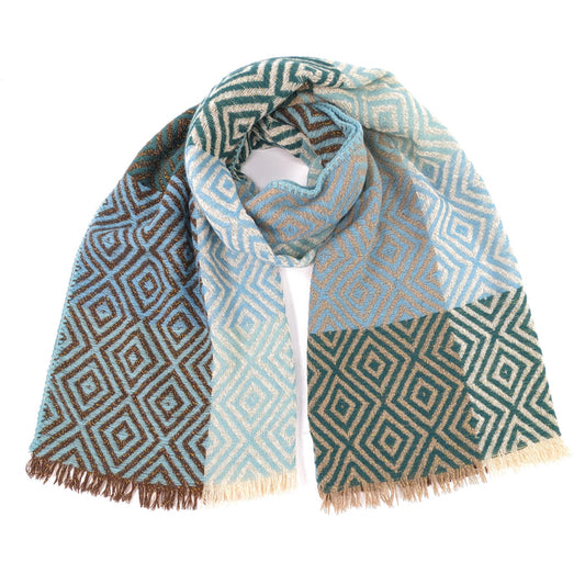 Nevsha - Sparkling Diamonds Blanket Scarf (65x180cm) - Blue/Green