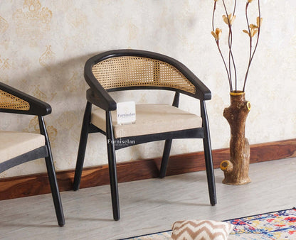 Baron Solid Rubber Wood Arm Chair Furniselan - Black-Finish