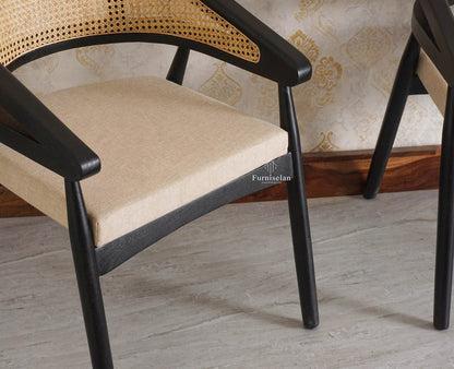 Baron Solid Rubber Wood Arm Chair Furniselan - Black-Finish