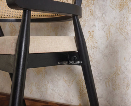 Baron Solid Rubber Wood Arm Chair Furniselan - Black-Finish