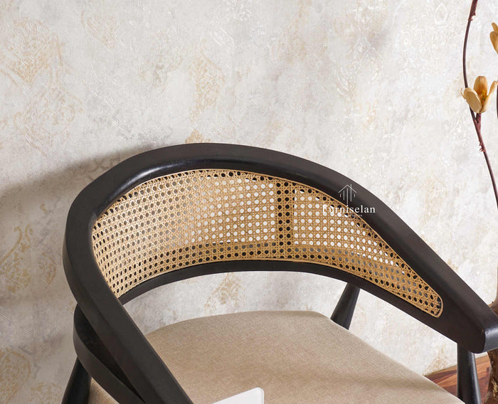Baron Solid Rubber Wood Arm Chair Furniselan - Black-Finish