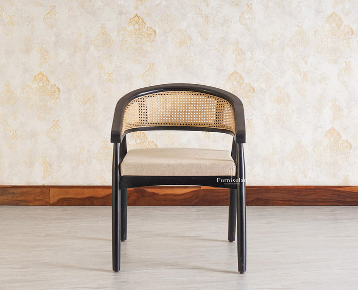 Baron Solid Rubber Wood Arm Chair Furniselan - Black-Finish