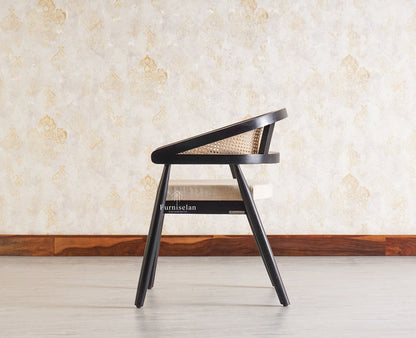 Baron Solid Rubber Wood Arm Chair Furniselan - Black-Finish