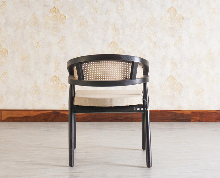 Baron Solid Rubber Wood Arm Chair Furniselan - Black-Finish