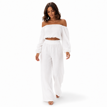 Women’s two-piece pants set with relaxed fit