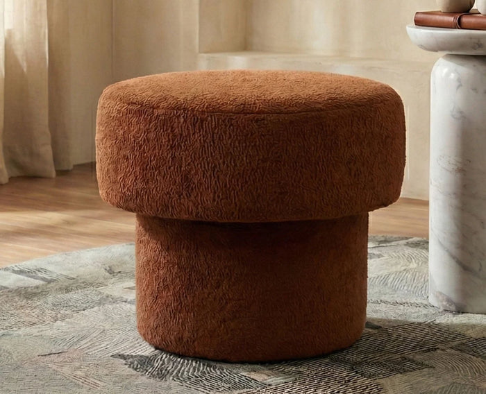 Offse Cotton Ottoman Rust Brown