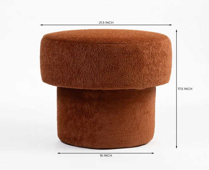 Offse Cotton Ottoman Rust Brown