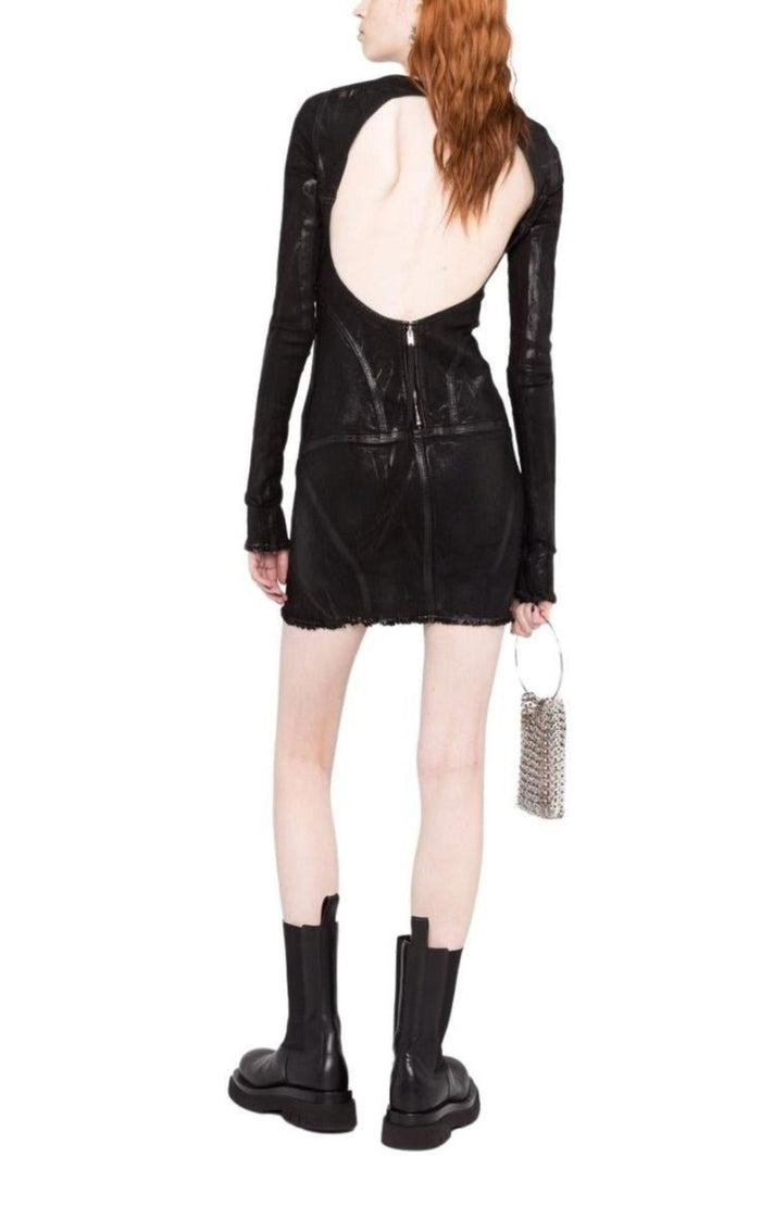 Rick Owens Open - back Mini Cotton Dress - Runway Catalog