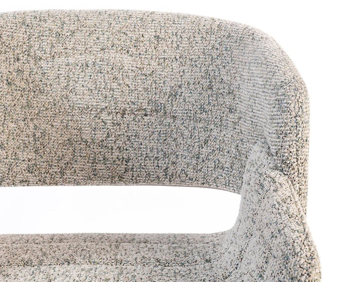 Optrion Wave Dining Chair – Modern Upholstered Dining Chair for Home & Café Textured Taupe