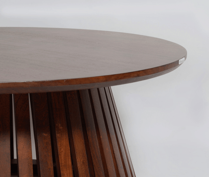 Orbit Solid Wood Round Coffee Table - Coffee Table - Furniselan - Teak-Finish