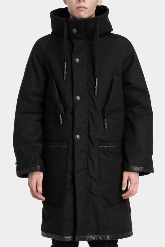69 by Isaac Sellam | AW25 - High neck zip up padded coat, BIG PARKA ARMURE