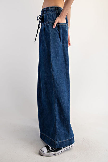 Palazzo Perfect Blue Dark Denim Pants