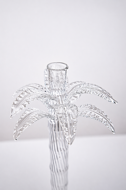 Palm Tree Glass Candle Holder