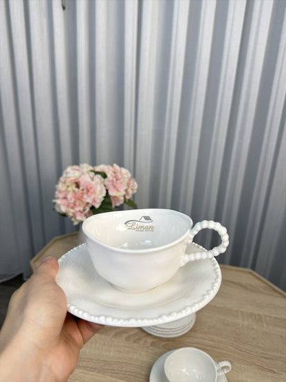 BVR Parel Koffieset 12 Delig | 6 Persoons Wit