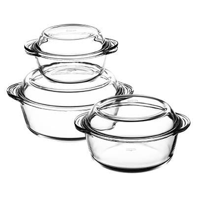 BORCAM Pasabahce borcam - ronde pyrex kookgerei set van 3