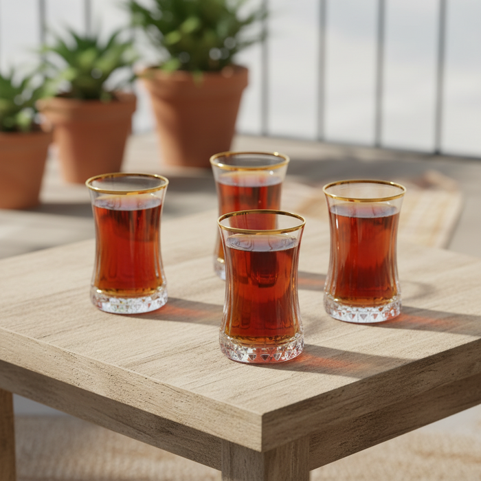 Pasabahce Elysia  Theeglazen Gold 6 Delig
