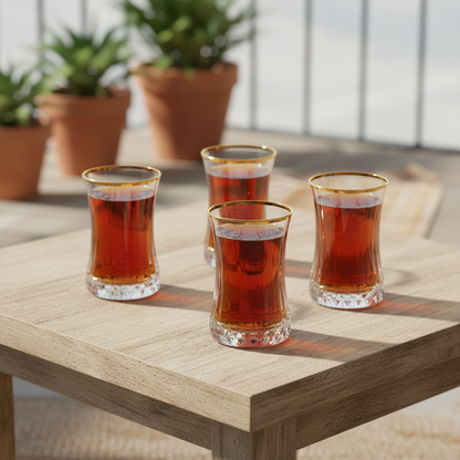 Pasabahce Elysia  Theeglazen Gold 6 Delig