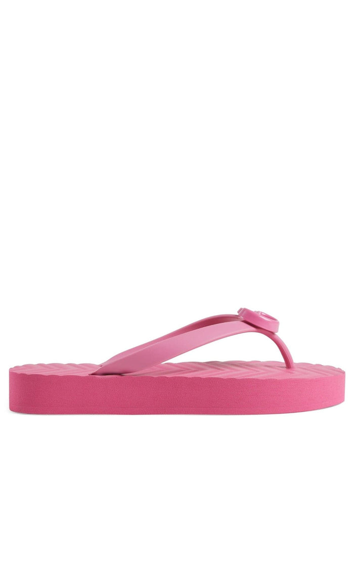Gucci Pascar GG Platform Flip Flop In Pink - Runway Catalog