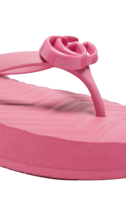 Gucci Pascar GG Platform Flip Flop In Pink - Runway Catalog