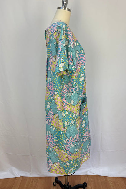 Pastel pink and blue pocket front pool dress