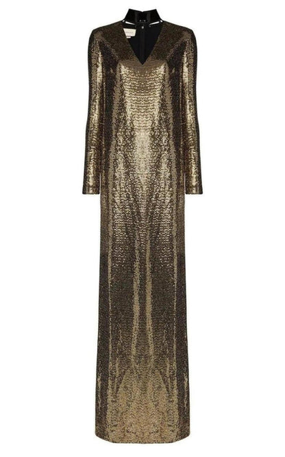 Gucci Patent Choker Chainmail Gown - Runway Catalog