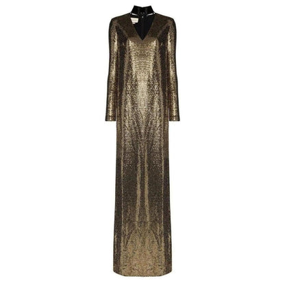 Gucci Patent Choker Chainmail Gown - Runway Catalog
