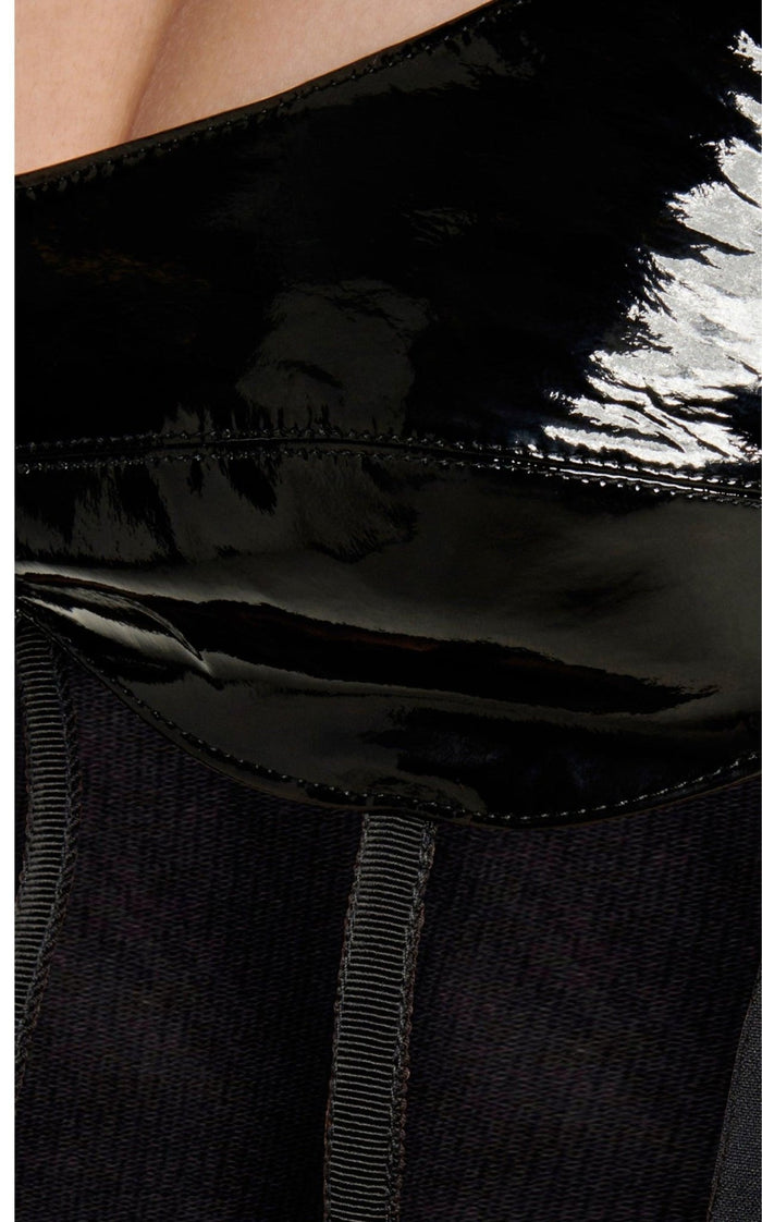 David Koma Patent Leather Corset Mini Dress - Runway Catalog