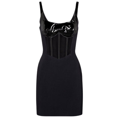 David Koma Patent Leather Corset Mini Dress - Runway Catalog