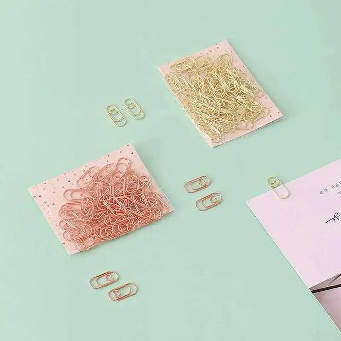 Peach Heart Mini Paperclip Set - 200 Alloy Bookmarks - DiyCraftsProject