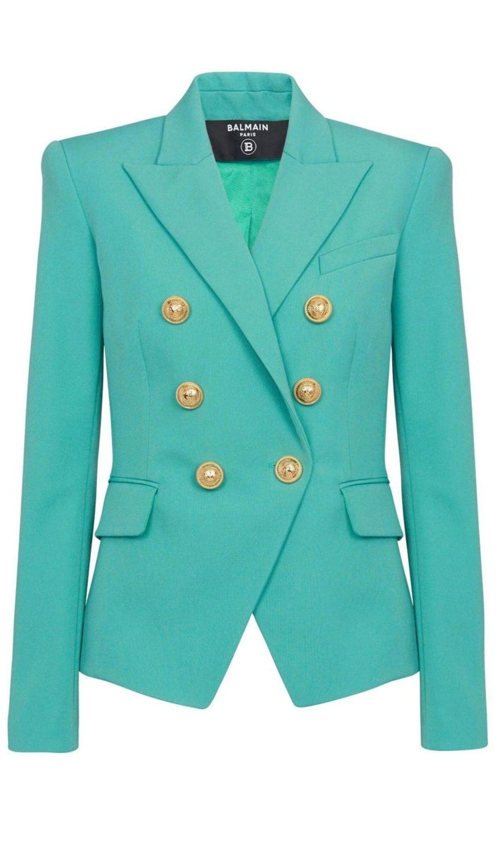 Balmain Peak Lapels Wool Double Breasted Blazer - Runway Catalog