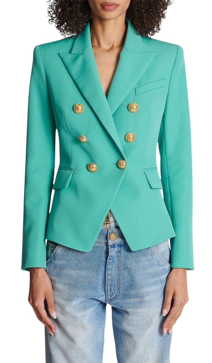 Balmain Peak Lapels Wool Double Breasted Blazer - Runway Catalog