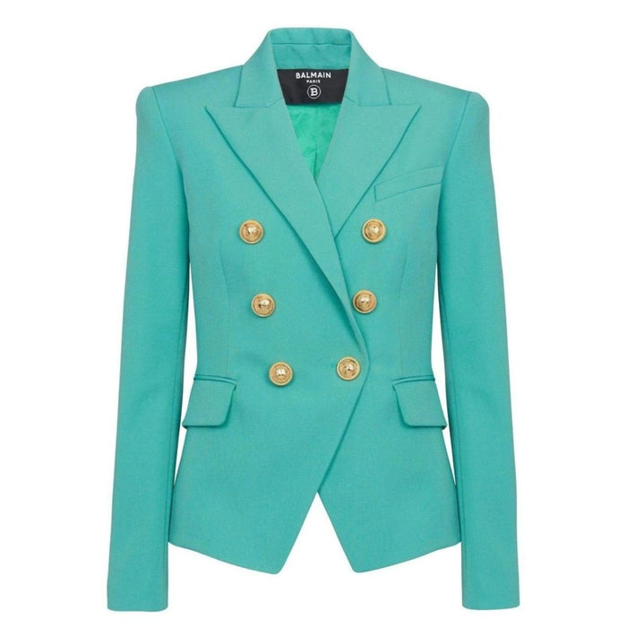 Balmain Peak Lapels Wool Double Breasted Blazer - Runway Catalog