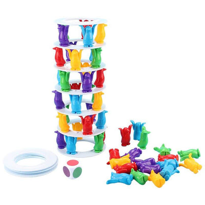 Penguin Tower Collapse Game | Balance Tower Game For Kids