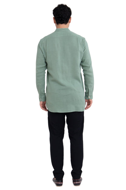 Philippe Cotton Gauze Green Shirt