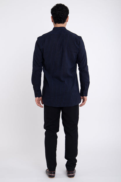 Philippe Muslin Black & Blue Shirt