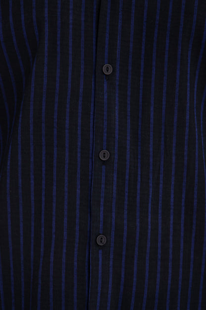 Philippe Muslin Black & Blue Shirt