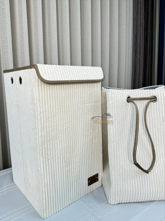 Liman Home Decor - Liman Online PILELI WASMAND / OPBERGMAND WIT
