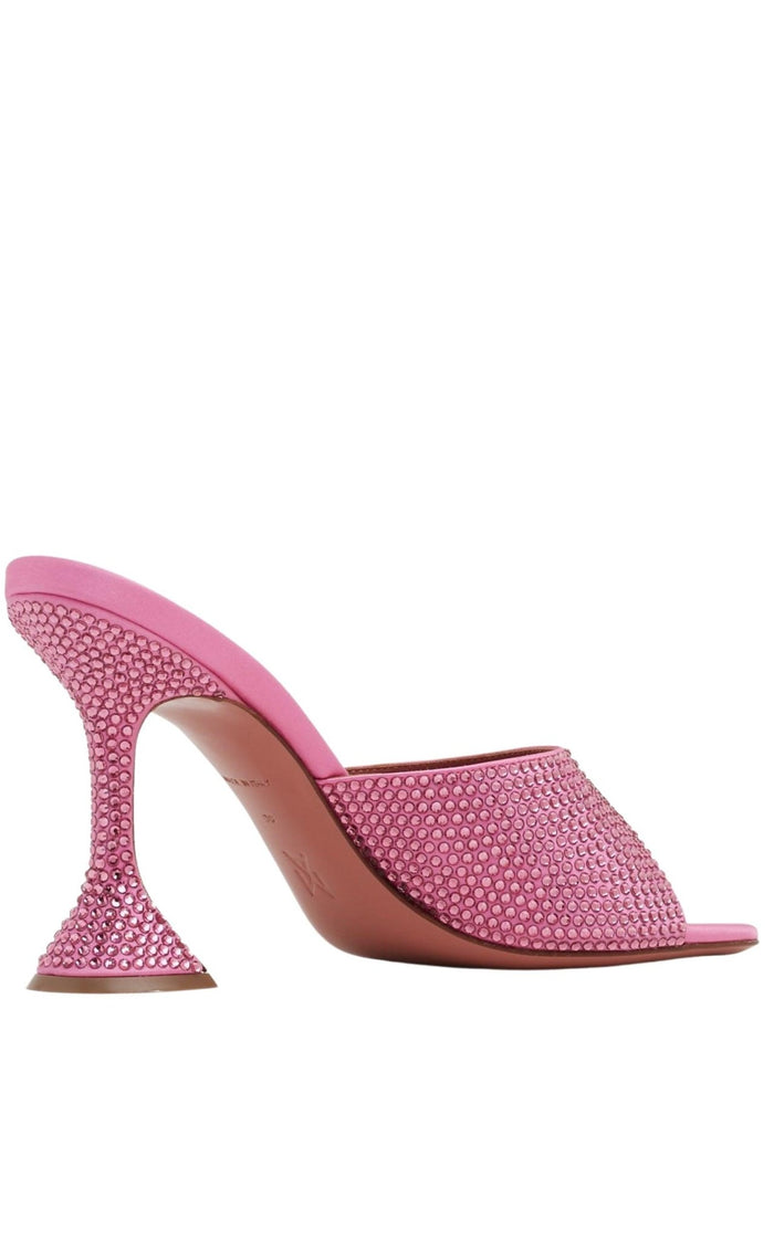 Amina Muaddi Pink Lupita Crystal Mules - Runway Catalog