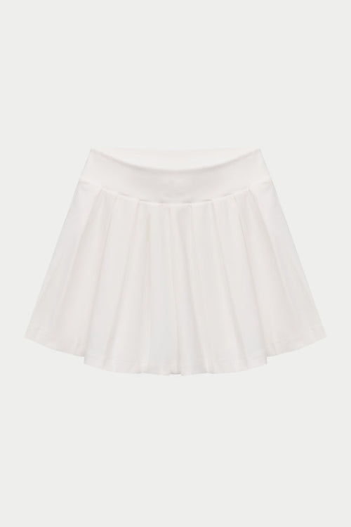PLEATED SCULPTING STRETCH MINI SKORT - WHITE
