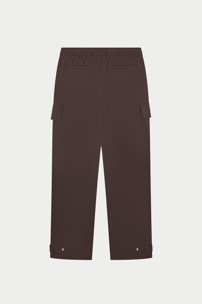 PLEATED WIDE LEG TROUSER - CHOCOLATE