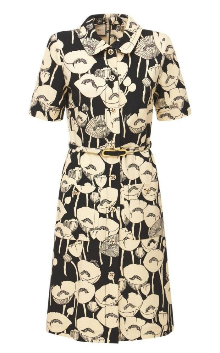 Gucci Poppy Flowers Print Jersey Dress - Runway Catalog